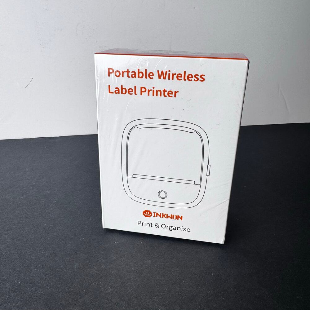 Portable Wireless Thermal Label Printer White Orange Bluetooth Brand New